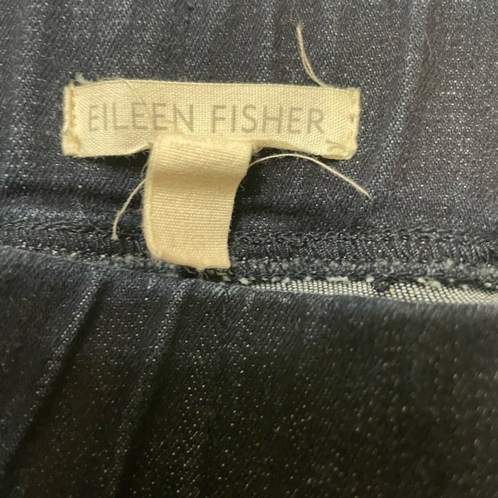 Eileen Fisher cotton Deep Indigo Ankle straight leg Jeans large - Picture 3 of 3